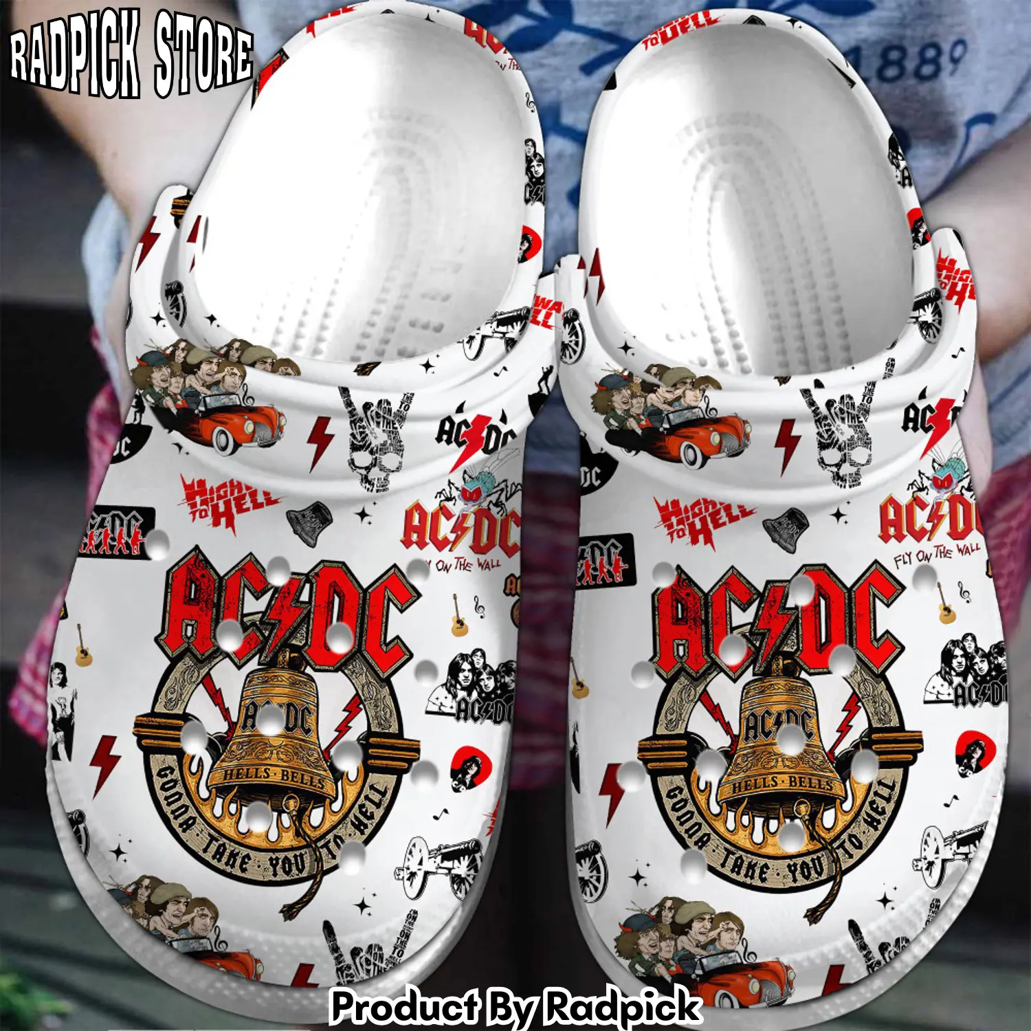 Radpick acdc music clogs shoes comfortable for men women rp6528344